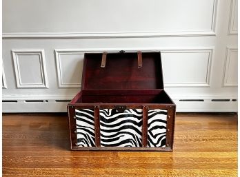Phat Tommy Zebra Decorative Wooden Storage Trunk