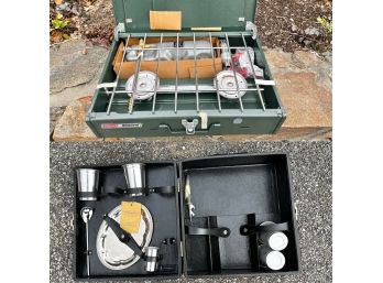 Coleman Dual Campstove Model 424 &  A Traveling  Bar By Ever-Wear
