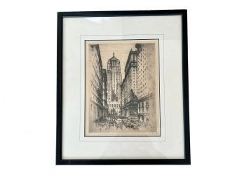 Anton Schutz (1894-1977) Pencil Signed Chicago Board Of Trade Etching