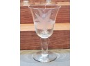 Four Etched Starfish Crystal Wine Glasses