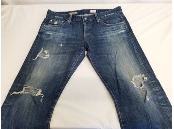 AG Adriano Goldschmied Tomboy Relaxed Straight Distressed Jeans Size 32 X 31