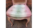 Pretty Side Chair French Style Multi Color Seat Cloth And Cane Seat Back
