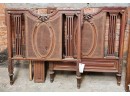 Hand Carved French Bed With Cane Center Panels Twin
