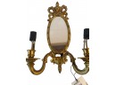 Brass Mirror Backed Wall Scone With 2 Lites