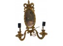 Brass Mirror Backed Wall Scone With 2 Lites