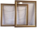 2 Matching Frames With Wood And Off White Fabric