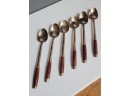 Set 6 Vintage Danish Teak Silver Plated Ice Tea Spoons