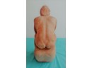 Signed Lynders Large Mid Century Full Nude Male Sculpture In Terracotta