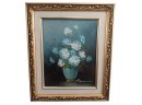 Robert Cox (1934-2001) Original Still Life Bouquet Of Blue Flowers Oil Painting