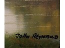 Signed John Reynaud Vintage Impressionist Landscape With River Oil Painting