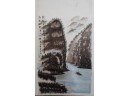 Signed & Stamped Asian Painting On Silk