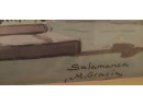 Vintage Salamanca Spain Watercolor Painting Signed M Gracia