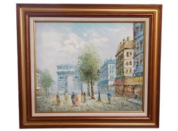 Carolyn Burnett  French Impressionist Street Scene Arc De Triomphe Oil Painting