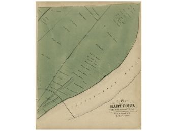 Original 1869 Hand Colored Map- City Of Hartford Part Of 6th Ward