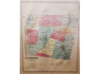 Original 1869 Hand Colored Map East Windsor Connecticut Hartford County
