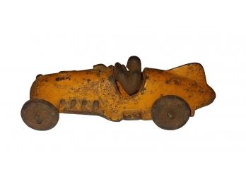 Antique Hubley Cast Iron Orange Race Car