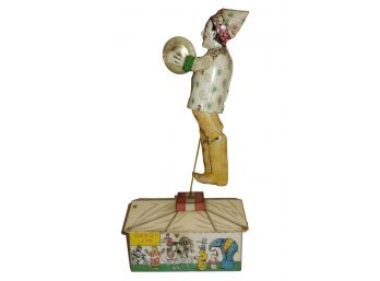 Original 1921 Strauss 'Dandy Jim' Dancing Clown Wind Up Tin Toy