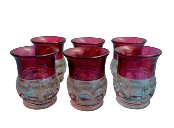 Set Of 6 TIFFIN-FRANCISCAN King's Crown-Ruby Flashed 4 1/4'  Tumblers
