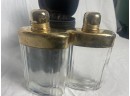 Glass Flask Lot Of 2 In Case