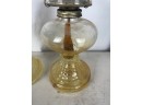 Glass Shade Oil Lamps Lot Of 2