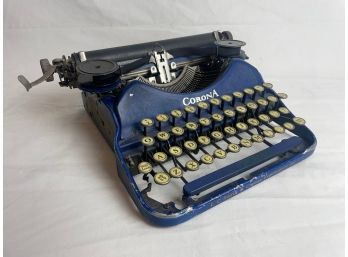 Blue Corona Typewriter