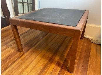 Wood And Slate Top Table