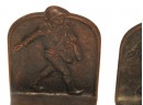 Antique 1925 Cast Iron Johnny Appleseed The Sower Bookend Pair SIGNED
