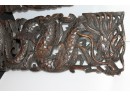 Carved Wood Asian Dragon Panel Lot Of Two Wall Hangers - 18 Inches Tall
