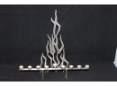 Modernist Judaica Menorah Candle Holder From Israel - Great MCM Design