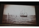 Antique Original Cabinet Card Lot With Sail Boats At Bridge - New York
