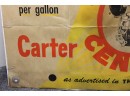 Vintage Mechanics Garage Engine Carburetor Advertising Cardboard Sign - 33 Inches Long