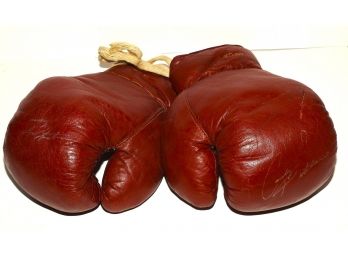 Signed On Both Gloves 1950s Full Size Adult 10 Ounce Boxing Gloves