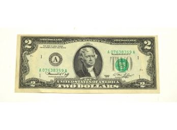 1976 ERROR 2 Dollar Bill Miscut & Serial Numbers Printed Off  Centered