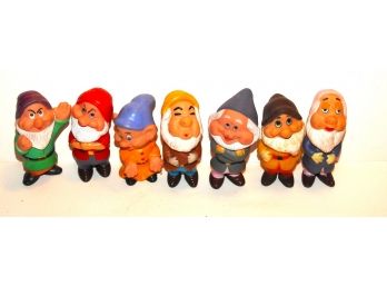 1970s Walt Disney Snow Whites Rubber 7 Dwarfs