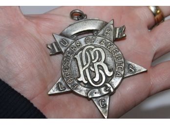 Old Large Foresters Of America Fraternal Star Badge 3 Inch Pendant