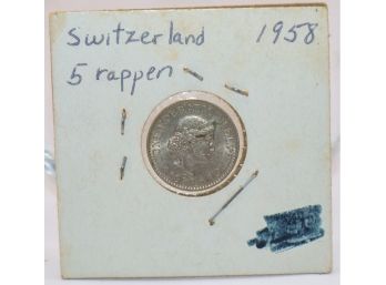 1958 Switzerland 5 Rappen