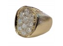 MEN'S 14K DIAMOND CLUSTER RING MADE WITH 14K WHITE & YELLOW GOLD ALMOST 1CT TOTAL WEIGHT