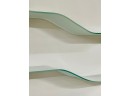 Floating Opaque Wave Glass Shelves- A Pair  (3 Of 3)