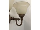 2- Light Wall Sconce/ Vanity Light With White Swirl Glass Shades