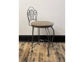 Metal Swirl Design Vanity Chair