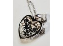 Sterling Silver Heart  Pendant And Necklace