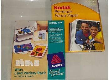 Avery White Card Variety Pack And Kodak Premium High Gloss Photo Paper
