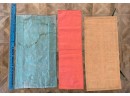 Vintage Asian Silk Textiles Decorative Sidetable Mats 7x22.5 To 11.5x21