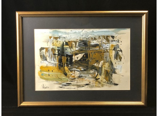 Mid Century Artist Signed Abstract Painting