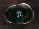 Teal And Clear Pedestal Dish