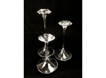 Glass Stemmed Candle Stick Holders
