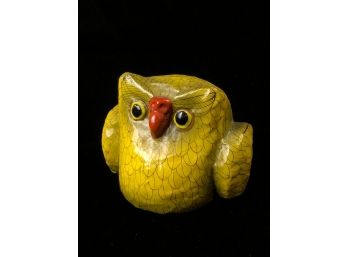 Yellow Owl Figurine