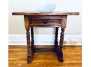 Sweet Petite Country Vintage Side Table With Top Drawer & Spindle Legs (LOC:S1)