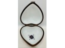 Limoges France Hand Painted Heart Shaped Latched Trinket Box Signed A. L.