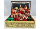 Santa & 15 Elves In Christmas Decorated Tin Box